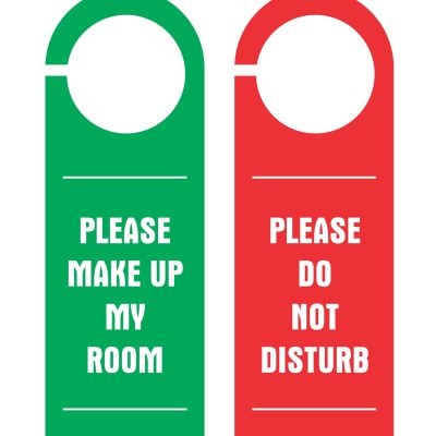 'DO NOT DISTURB'red / 'PLEASE MAKE UP THE ROOM'green Card (24.5x8.5cm)