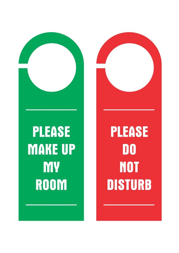 'DO NOT DISTURB'red / 'PLEASE MAKE UP THE ROOM'green Card (24.5x8.5cm)