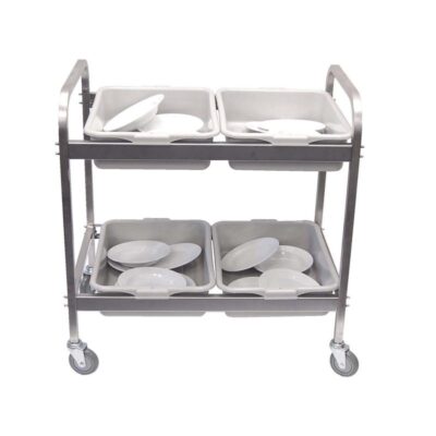 Dish clearing trolley stainless Steel