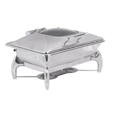 CHAFING DISH INDUCTION – RECTANGULAR- GLASS LID 9LT