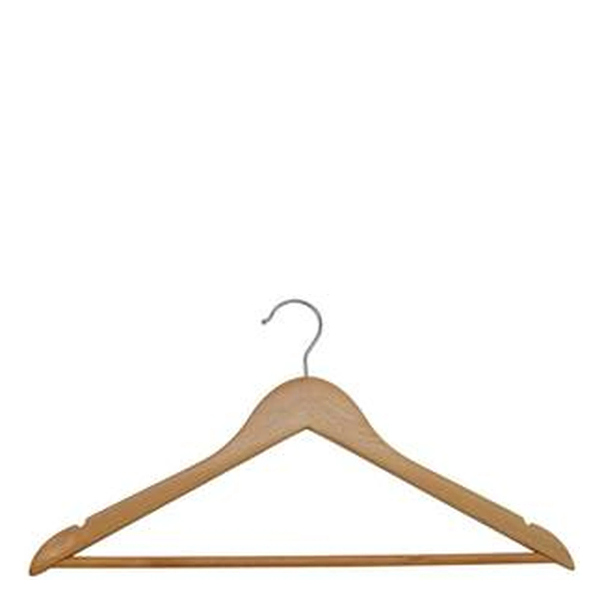 Natural wood hotel hanger for lodge and guesthouse wardrobe procurement