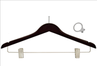 Anti-Theft Wooden Female Hanger - Mahogany 44cm